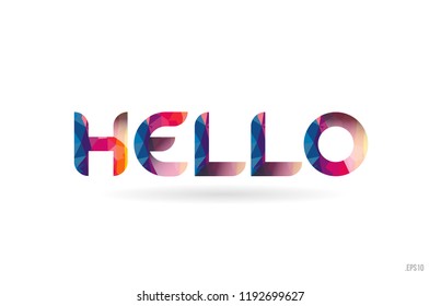 Hello Colored Rainbow Word Text Suitable For Card, Brochure Or Typography Logo Design