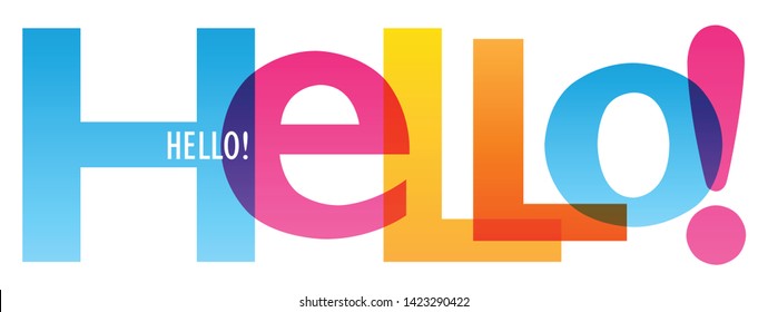 HELLO! colorful vector concept word typography banner