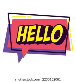 hello comic onomatopoeia, pop art style