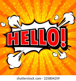 Hello ! - Comic Speech Bubble, Cartoon 