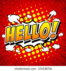 Hello ! - Comic Speech Bubble, Cartoon
