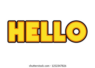 hello comic words isolated icon
