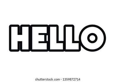 hello comic words isolated icon