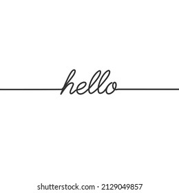Hola - Diseño minimalista de escritura de tipografía de dibujo de línea continua, dibujo de una línea