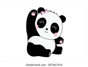 hello cute sweet panda bear teddy bear toy funny cute panda bear face flat design postcard etc.fashion love happy happiness heart notebook diary pattern t shirt inspiration motivation positive think