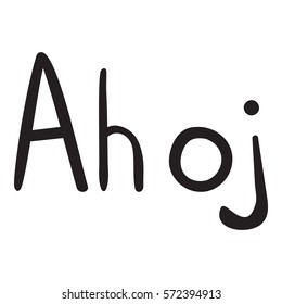 Hello czech language on the white background normal italic