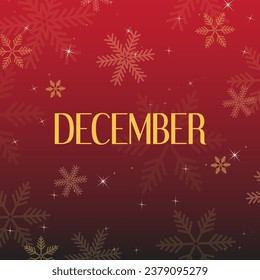 hello december background illustration. it is suitable for card, banner, or poster