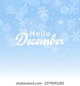 hello december background illustration. it is suitable for card, banner, or poster