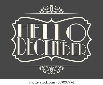 hello december background, illustration in vector format