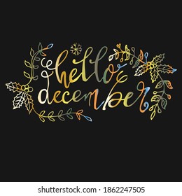 Hello December, doodle sketch and illustration
