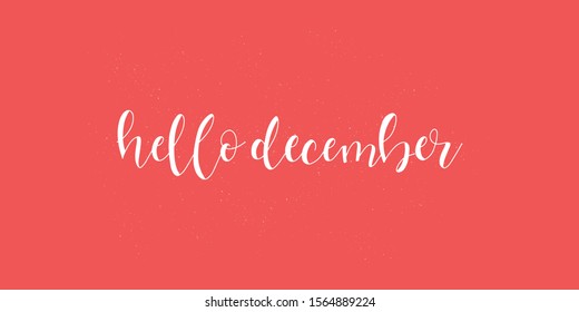 Hello december. Handlettered card design.