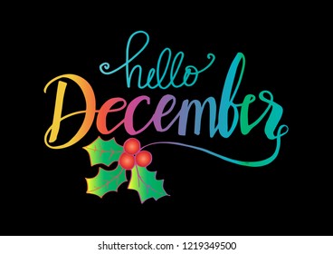 Hello December lettering.