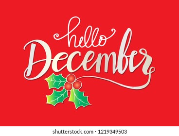 Hello December lettering.