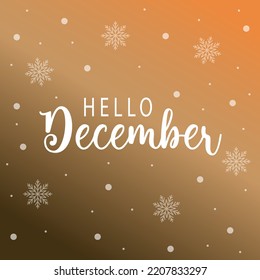 Hello December lettering. Elements for invitations, posters, greeting cards Seasons Greetings