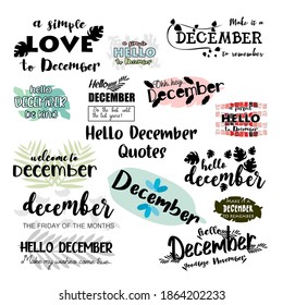 Hello December Quote Bundles SVG Cut