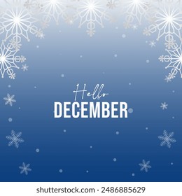hello december vector background. it is suitable for card, banner, or poster