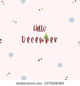 Hello December wallpaper vector illustration