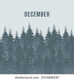 Hello December. Welcome december with snowflakes. December with winter vibes.