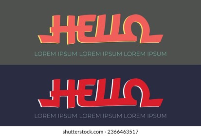 hello design text modern brand red color vector shape