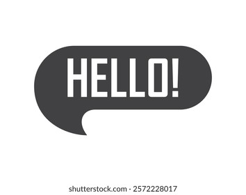 Hello dialogue balloon icon in flat style. Speech bubble vector illustration on isolated background. Comment sign business concept.