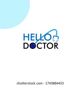 Hello Doctor Logo Icon For Medicine Or Medical Consultation, Calling Doctor From Home . Good Use For Medical Assets