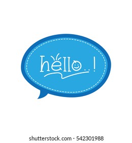 hello, doodle style, speech bubble, chat, social, greeting