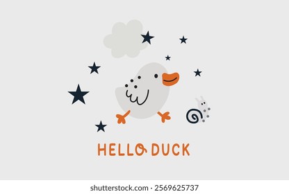 Hello duck goose graphic vector