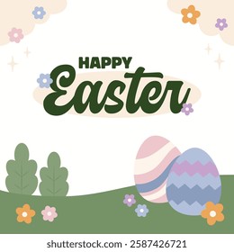 Hello Easter Egg Hunting Poster Square Banner