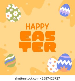 Hello Easter Egg Hunting Poster Square Banner