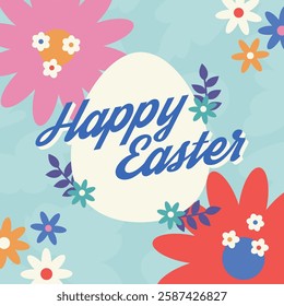 Hello Easter Egg Hunting Poster Square Banner