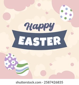 Hello Easter Egg Hunting Poster Square Banner