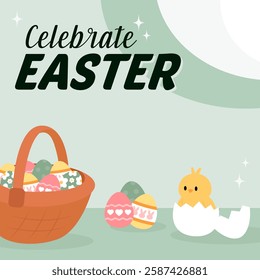 Hello Easter Egg Hunting Poster Square Banner