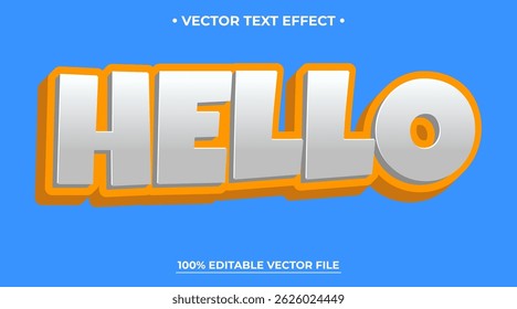 Hello editable text effect design vectors Modern editable text effect vector design Editable text style effects