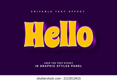 Hello editable text effect template