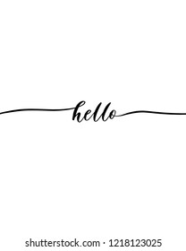 Hello - elegant calligraphic vector inscription.Unique hand lettering for the design of your jewelry, T shirts, prints and other business.