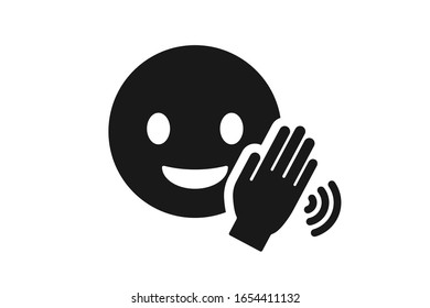 Hello emoji icon vector isolate