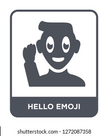 hello emoji icon vector on white background, hello emoji trendy filled icons from Emoji collection, hello emoji simple element illustration