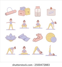 Hello everyone, let's beautify your designs by adding our collection of Yoga Illustration Set Elements