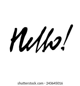 "Hello!" expression hand lettering. Handmade calligraphy.