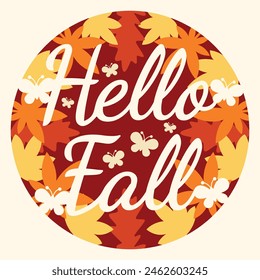 Hello Fall Autumn 3D Background 