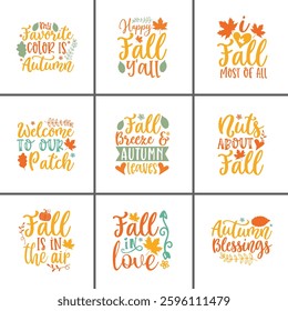 Hello Fall - Autumn Leaves and Pumpkin Spice T-Shirt Design