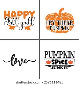 Hello Fall - Autumn Leaves and Pumpkin Spice T-Shirt Design