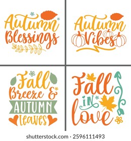 Hello Fall - Autumn Leaves and Pumpkin Spice T-Shirt Design