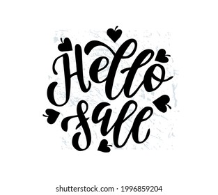 Hello Fall. Brush hand lettering. Inspiring quote. Motivating modern calligraphy. Can be used for photo overlays, posters, holiday clothes, cards and more.