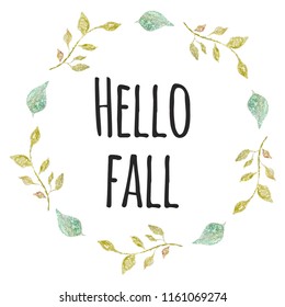hello fall card, illustration in vector format