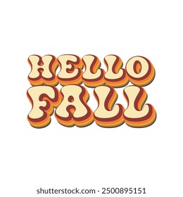 Hello Fall, Funny Halloween shirt design vector,  Retro Halloween illustration, Quotes Halloween Typography T-shirt design