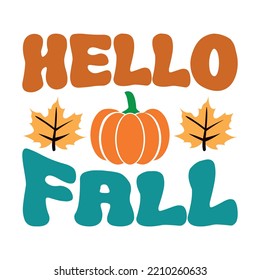 Imagen vectorial de la frase de letras de otoño de Hello