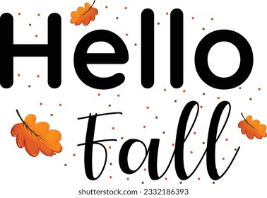Hola, otoño. Leer la frase en el fondo blanco