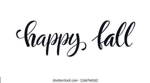 Hello Fall lettering text with autumn leaves and acorns. Hand drawn vector illustration. Black and white poster design elements.