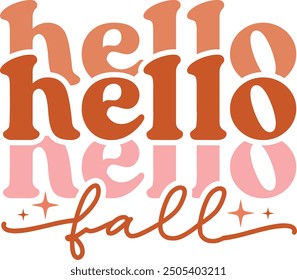 Hello Fall PNG Vector T-Shirt Design